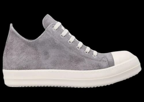 Rick Owens Suede Low Sneaks Steel Milk