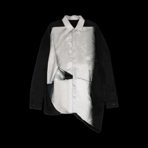 Rick Owens Smash Button Down Shirt 'Black/Silver'