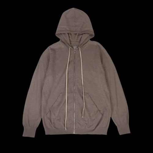 Rick Owens Cashmere Zip Up Hoodie 'Dust'