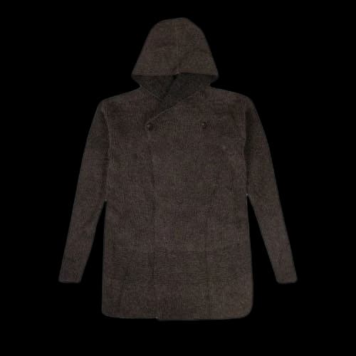 Rick Owens New Wool Hooded Cardigan With Buttons 'Black/Brown'