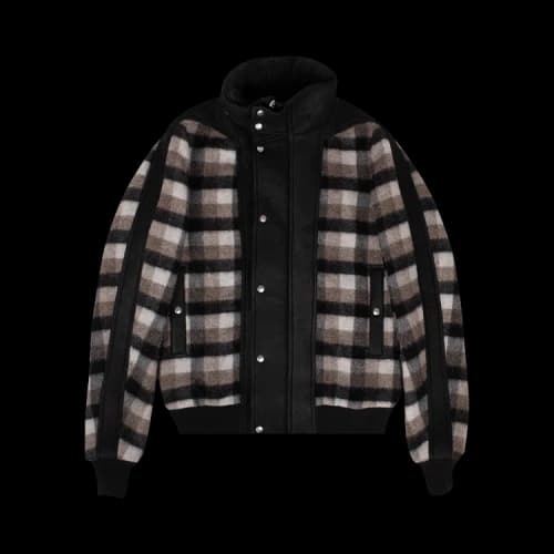 Rick Owens Plaid New Wool Dustulator Hooded Jacket 'Black'