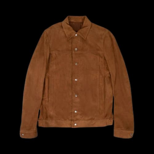 Rick Owens Suede Worker Jacket 'Rust'