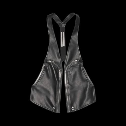 Rick Owens Leather Bauhaus Vest 'Black'