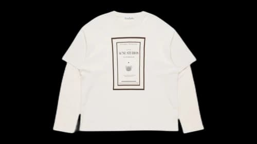 Acne Studios Women's Layered Graphic T-Shirt Warm Beige