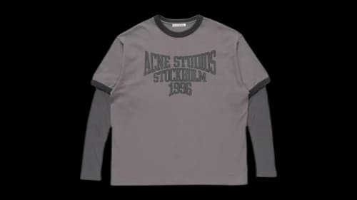 Acne Studios Women's Layered Two-In-One Long-Sleeve Tee Dark Purple/Black