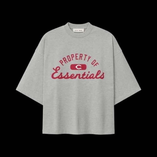 Fear of God Essentials Reds Merch Tee 'Concrete Heather'