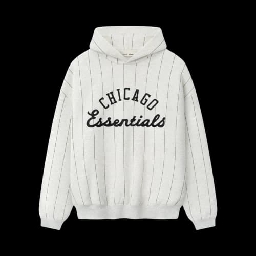 Fear of God Essentials White Sox Sport Hoodie 'Oatmeal Heather W Black Pinstripes'