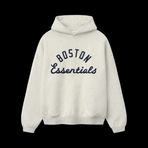 Fear of God Essentials Red Sox Sport Hoodie 'Oatmeal Heather/ Light Heather Rib'