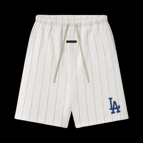 Fear of God Essentials Dodgers 90's Sweatshort 'Oatmeal Heather W Dark Sapphire Pinstripes'