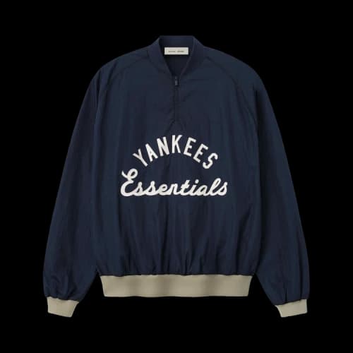 Fear of God Essentials Yankees Half Zip Pullover 'Dark Sapphire/ Overland Rib'