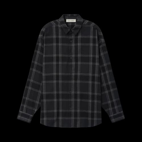 Fear of God Essentials Flannel Button Up Shirt 'Vintage Black Plaid'