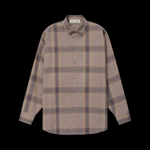 Fear of God Essentials Flannel Button Up Shirt 'Seal Plaid'