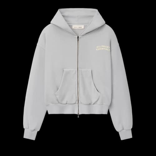 Fear of God Essentials 90s Full Zip Hoodie 'Washed Overcast'