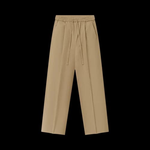 Fear of God Essentials Cotton Twill Pleat Front Drawstring Pant 'Dune'