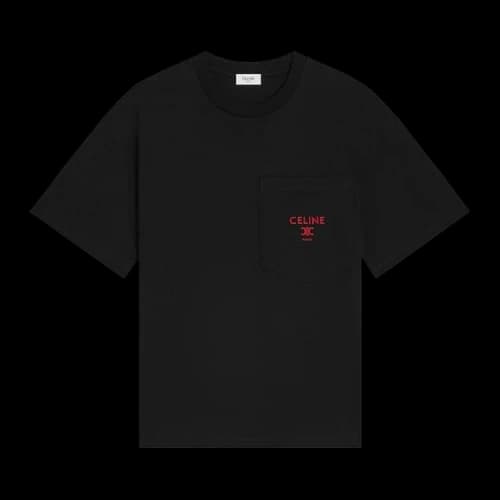 CELINE Relaxed T-Shirt 'Black/Rouge Cerise'