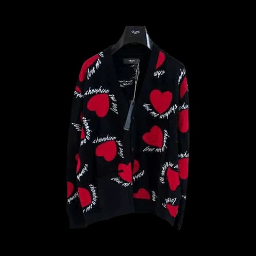 Amiri Hearts Intarsia Cardigan 'Black'