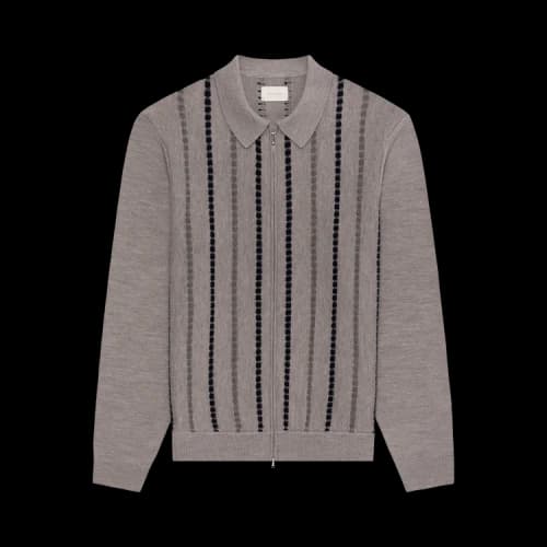 Aimé Leon Dore Striped Polo Cardigan 'Cream'