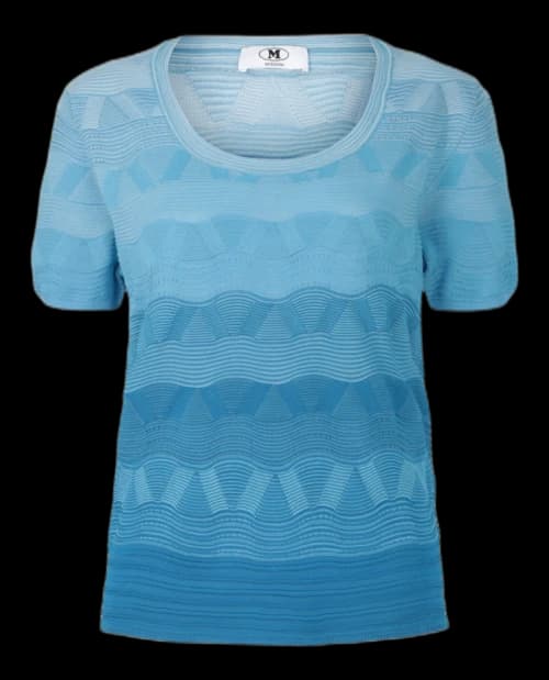 M Missoni Wave-Pattern Knit Sweater Degrade Blue