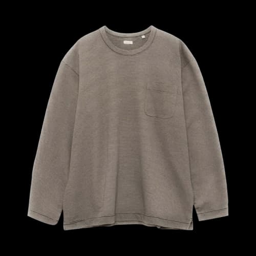nanamica Micro Stripe Pocket Long Sleeve Tee 'Black Gray'