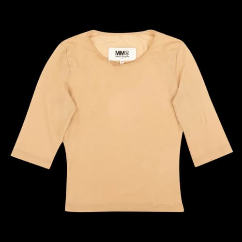 MM6 Maison Margiela Three Quarter Sleeve Mesh T-Shirt 'Tan'