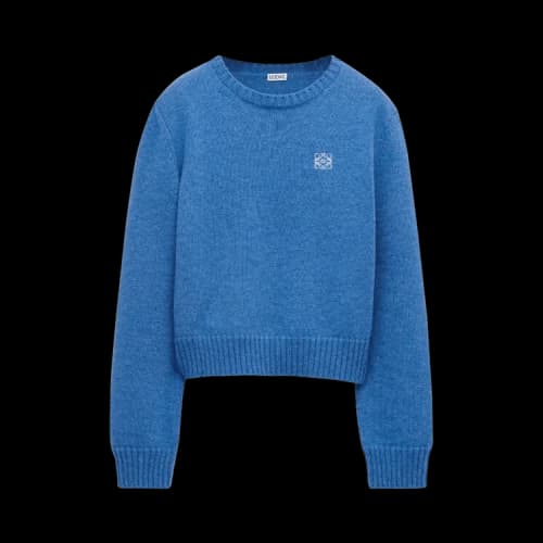 Loewe Anagram Short Sweater 'Blue Denim'