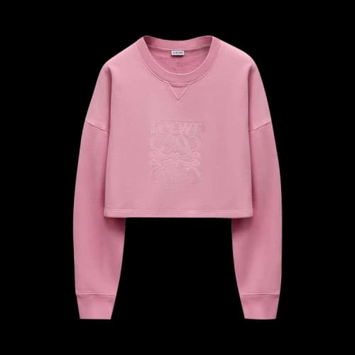 Loewe Cropped Sweatshirt 'Pink'