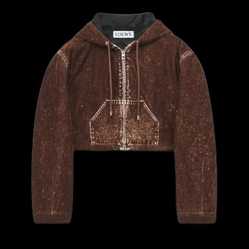Loewe Cropped Hooded Jacket 'Truffle'