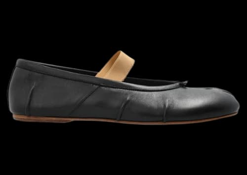 Maison Margiela Tabi Ballerina Flat Elastic Band Black Nude (Women's)