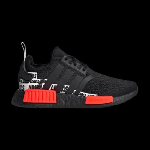 (GS) adidas NMD_R1 J 'Wordmark Heel Stripe - Black Solar Red'