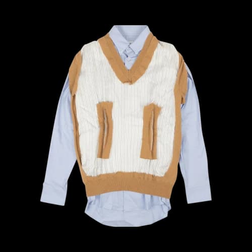 Maison Margiela Deconstructed Layered Shirt 'Light Blue/Tan'