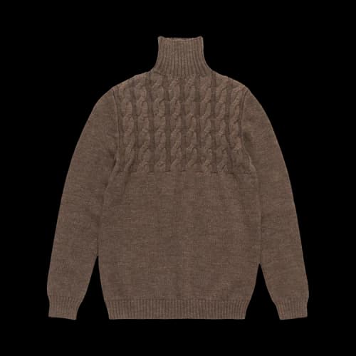 Maison Margiela Cable Knit Turtleneck Sweater 'Brown'