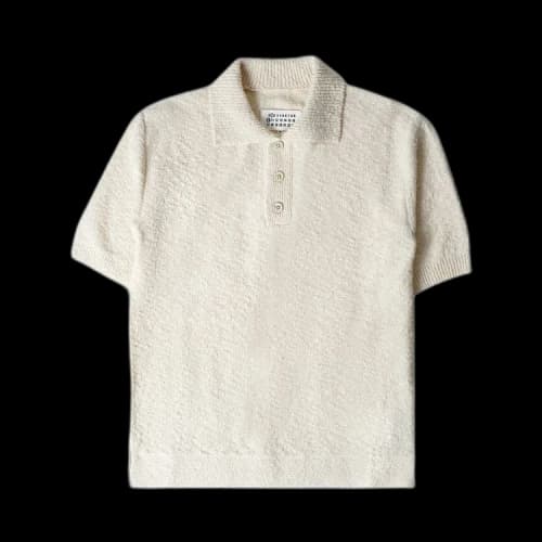 Maison Margiela Boucle Knit Polo Shirt 'Off White'