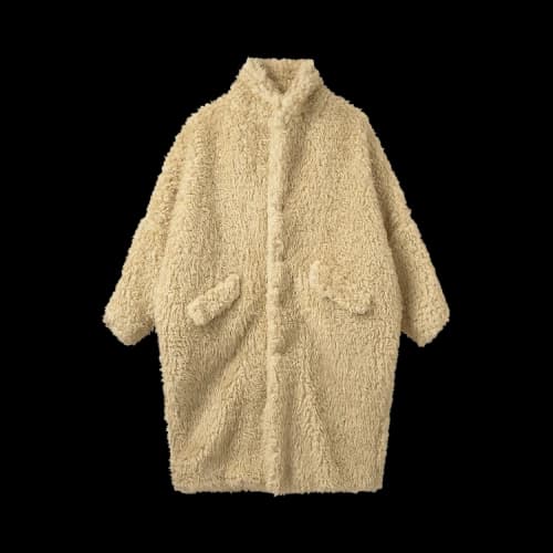 MM6 Maison Margiela Faux Fur Single Breasted Coat 'Beige'