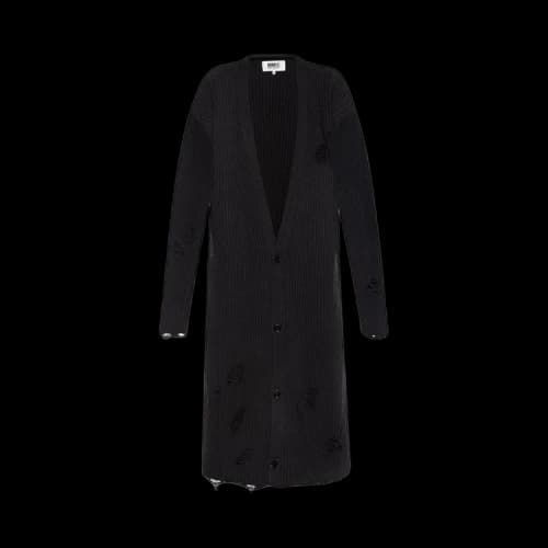 MM6 Maison Margiela Distressed Knitted Coat 'Black'