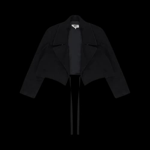 MM6 Maison Margiela Cropped Wool Jacket 'Black'