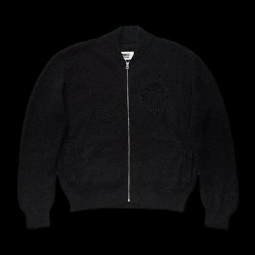 MM6 Maison Margiela Destroyed Zip Up Cardigan 'Black'