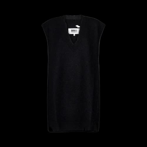MM6 Maison Margiela V Neck Mini Dress 'Black'