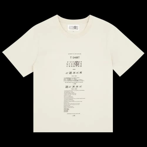 MM6 Maison Margiela Care Label Print Tee 'Chalk'