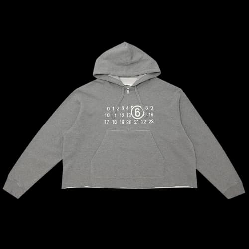 MM6 Maison Margiela Logo Print Half Zip Hoodie 'Grey'