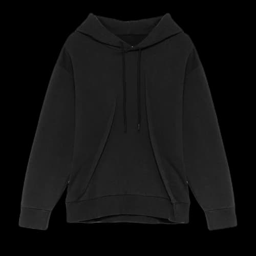 MM6 Maison Margiela Pleated Jersey Hoodie 'Washed Black'
