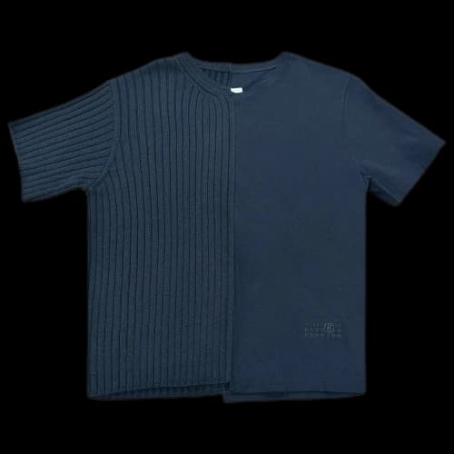MM6 Maison Margiela Ribbed Short-Sleeve Top 'Black'