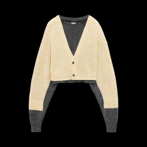 Loewe Cropped Cardigan 'Yellow/Grey'