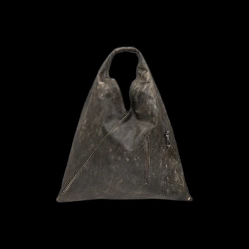 MM6 Maison Margiela Circular Leather Handbag 'Black/Almond Buff'