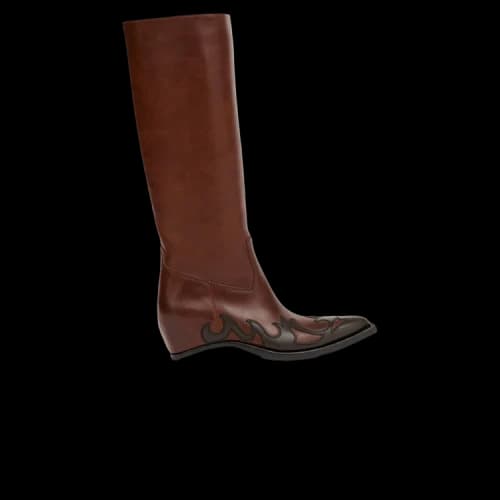Maison Margiela Heel-Less Western Knee Boot 'Dark Brown' (Women's)