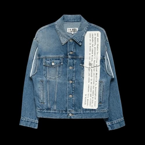 MM6 Maison Margiela Washed Text Print Denim Jacket 'Washed Blue'
