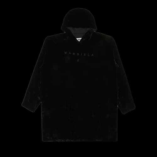 MM6 Maison Margiela Velvet Hooded Dress With Logo Embroidery 'Black'