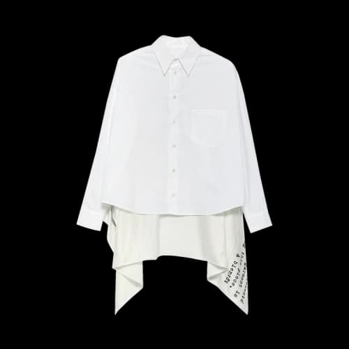 MM6 Maison Margiela Scarf Bac Cropped Shirt 'White'