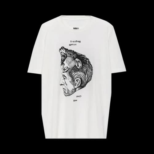MM6 Maison Margiela Face Print Cotton T-Shirt 'White'