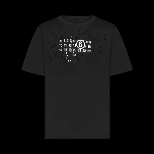 MM6 Maison Margiela Destroyed Logo T-Shirt 'Black'