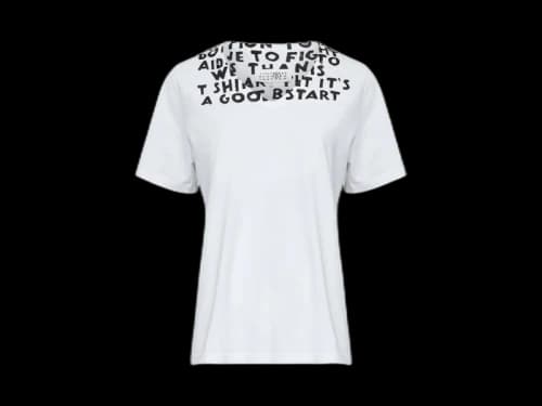 Maison Margiela MM6 V-Neck SIDA Print T-shirt White